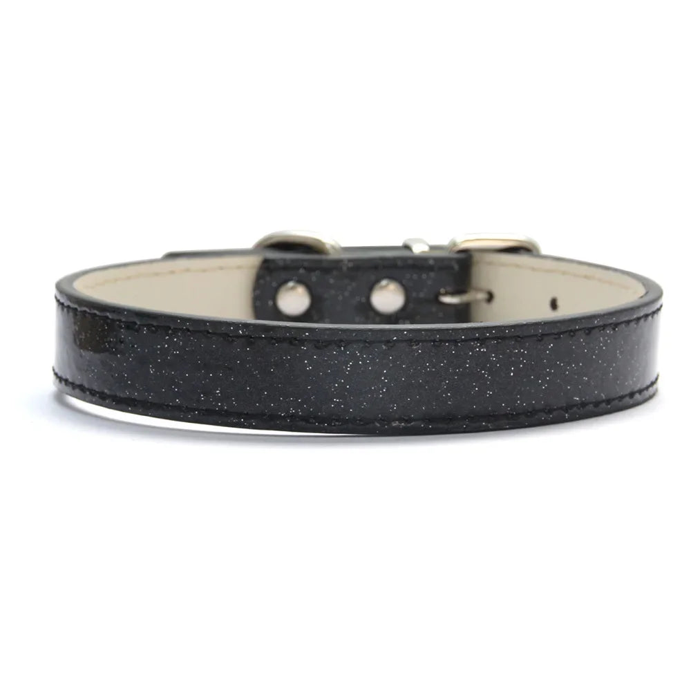 Collar de cuero ostentoso para perro