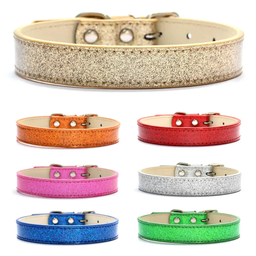 Collar de cuero ostentoso para perro