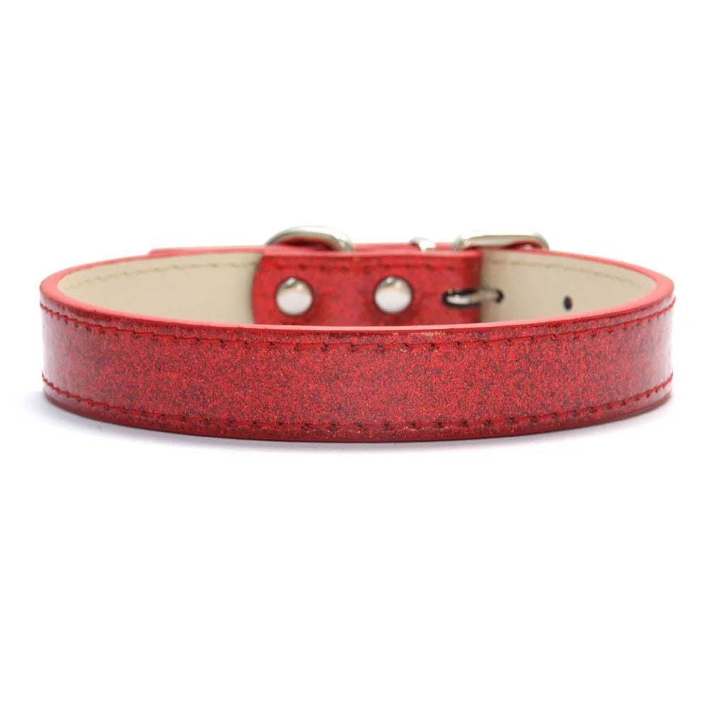 Collar de cuero ostentoso para perro