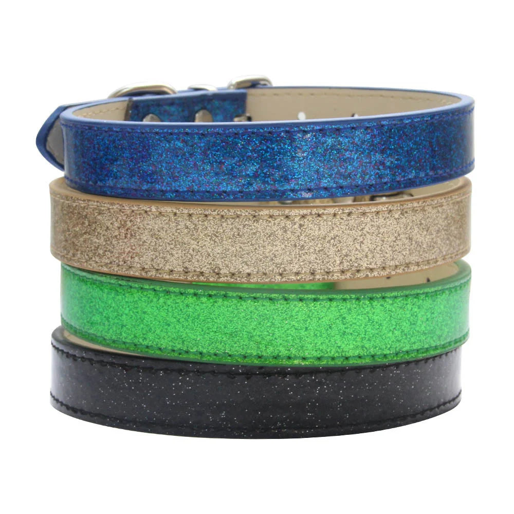 Collar de cuero ostentoso para perro