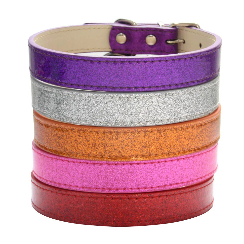 Collar de cuero ostentoso para perro