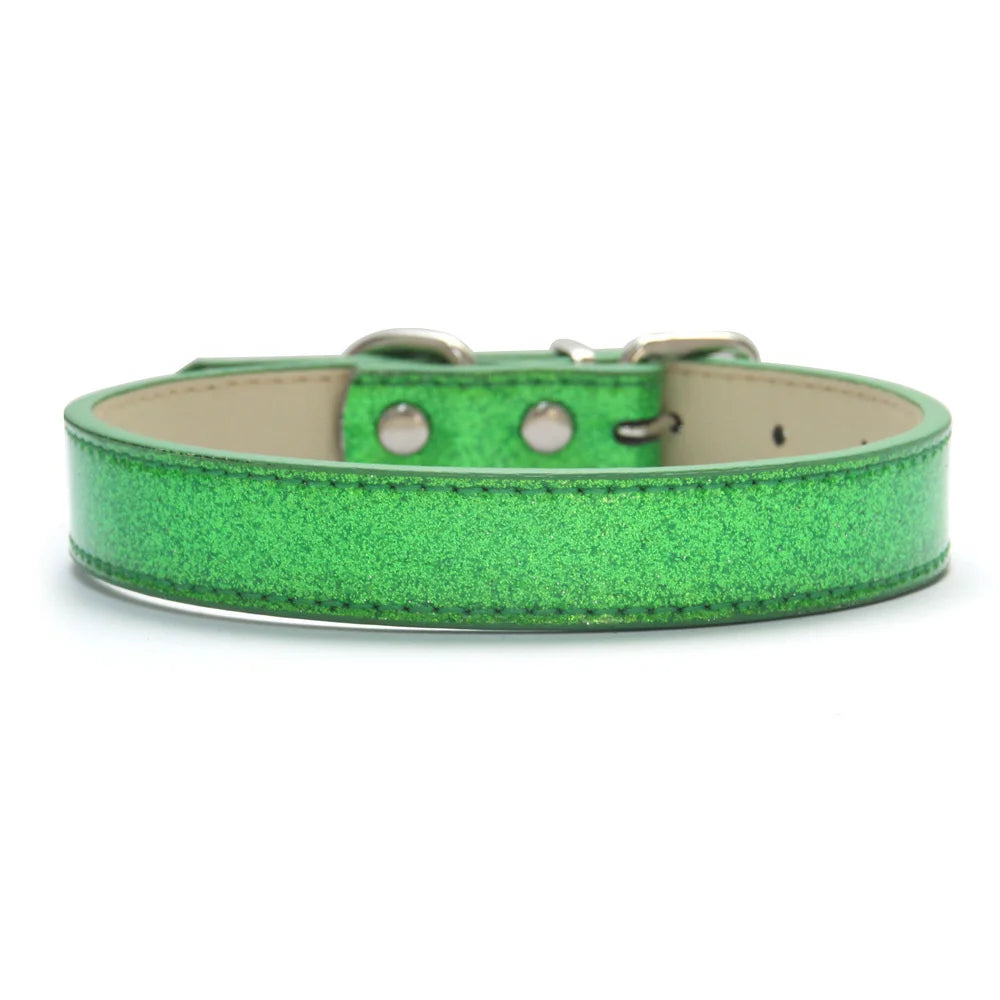Collar de cuero ostentoso para perro