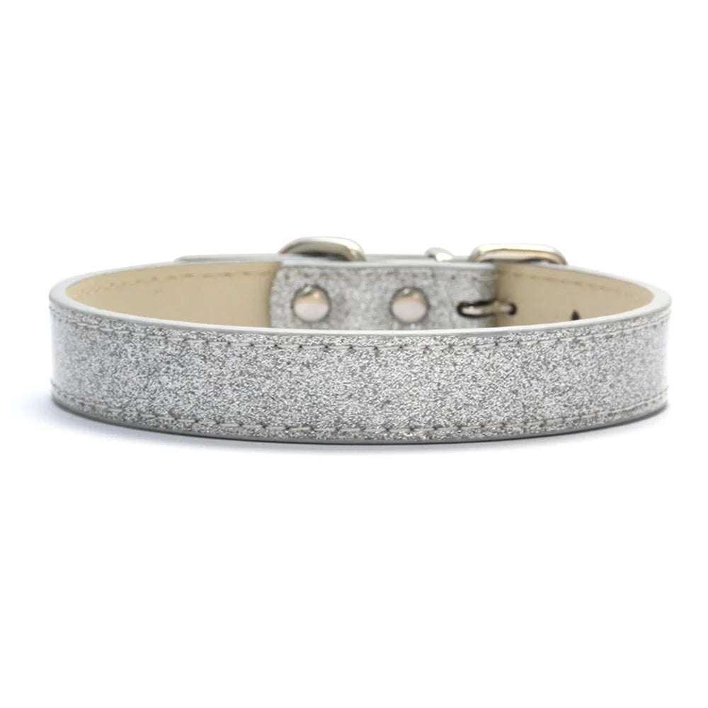 Collar de cuero ostentoso para perro
