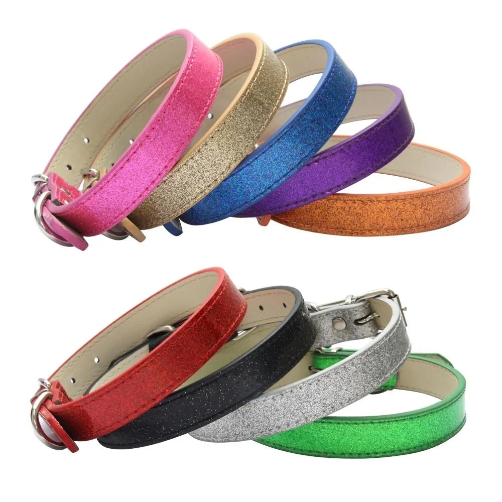 Collar de cuero ostentoso para perro