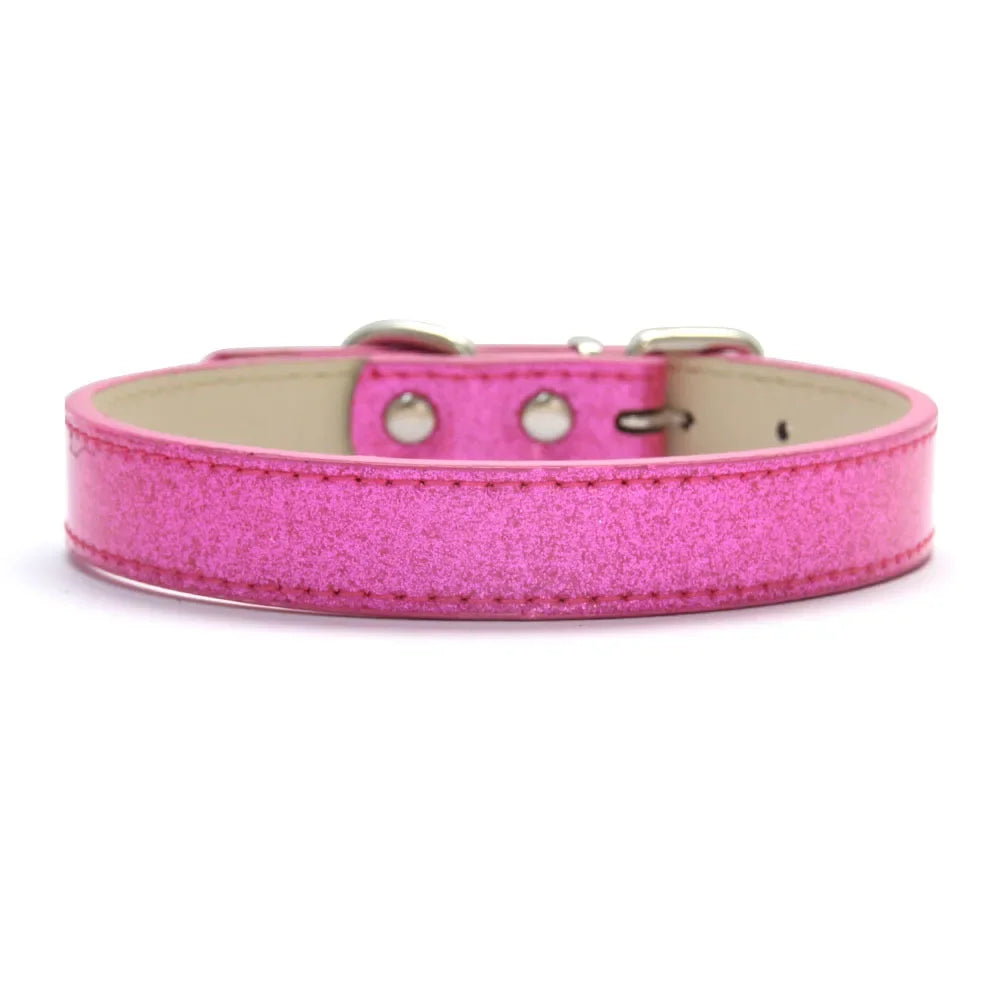 Collar de cuero ostentoso para perro
