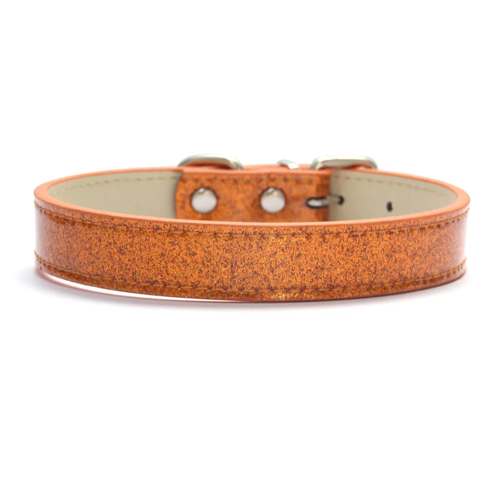 Collar de cuero ostentoso para perro