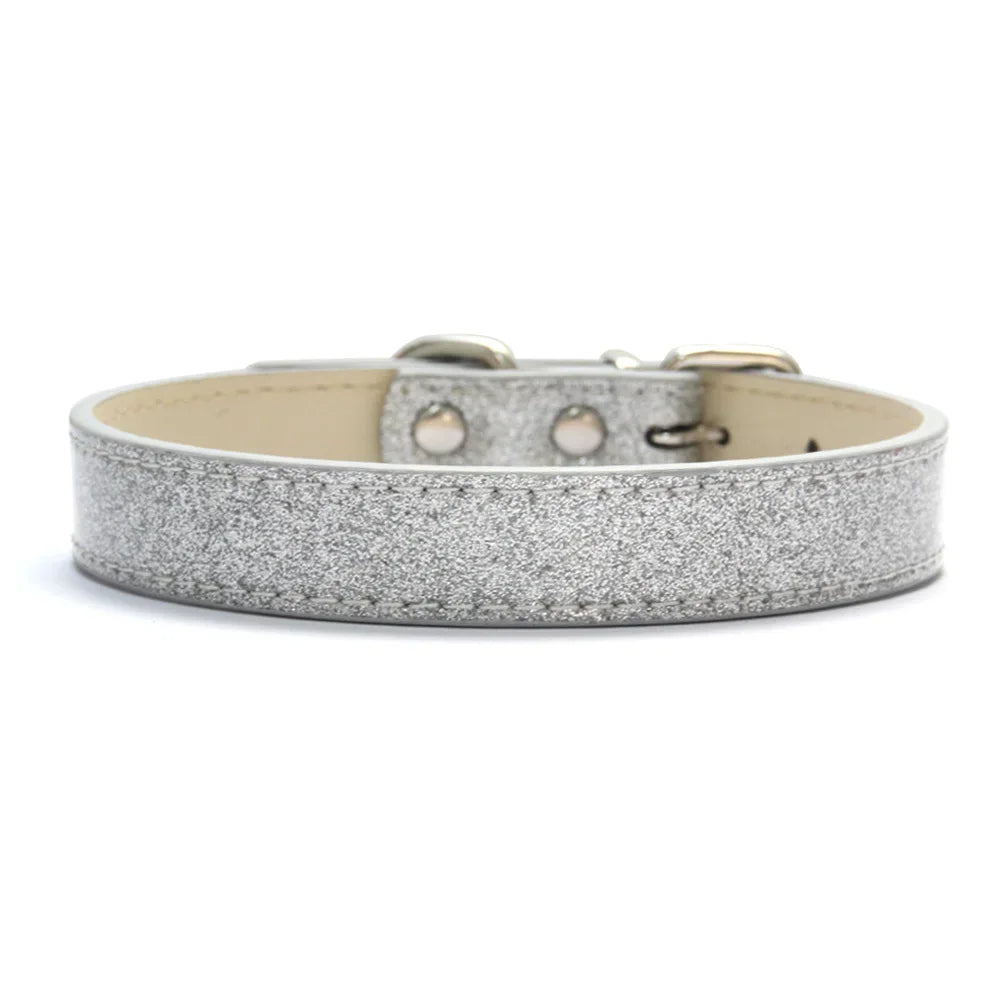Collar de cuero ostentoso para perro