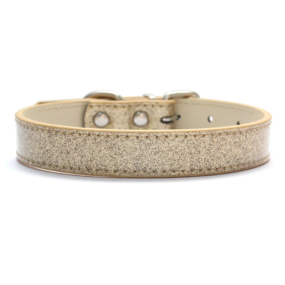 Collar de cuero ostentoso para perro